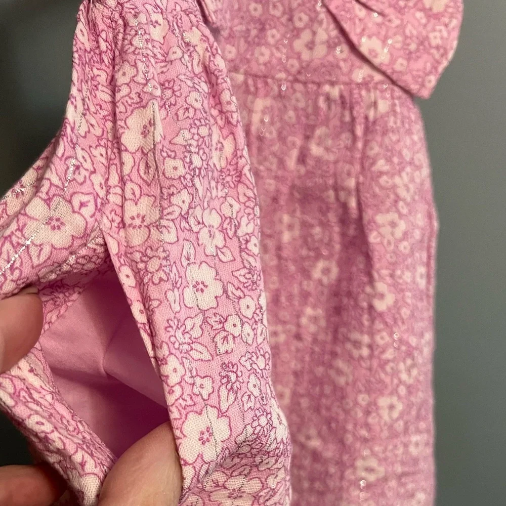 Cat & Jack Pink Tank Floral Dress With Diaper Cover. NWT 18 months